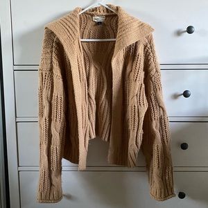 Knit brown cardigan sweater